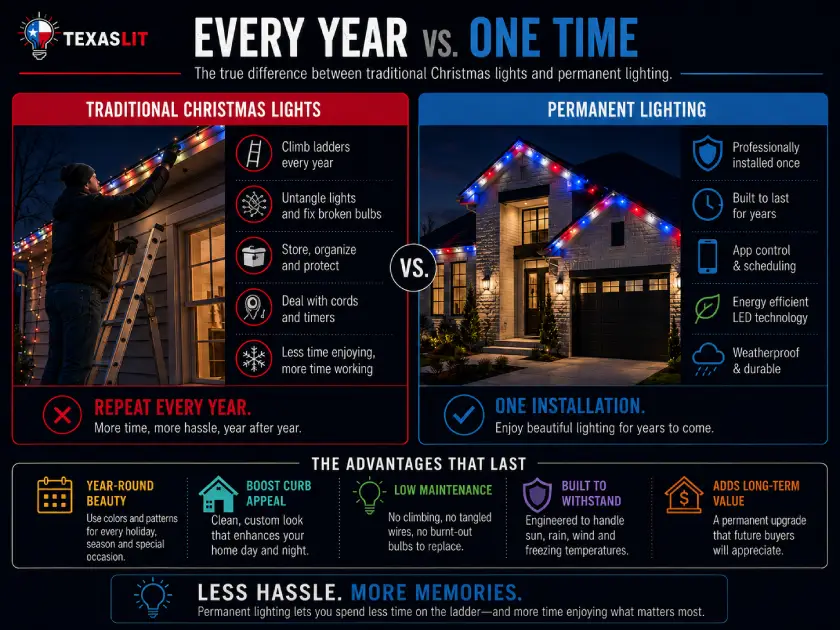 traditional vs permanent lights